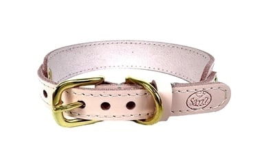 Sazzz halsband hond sweetie classic leer creme Sazzz halsband hond sweetie classic leer creme