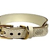 Sazzz halsband hond sweetie classic leer taupe Sazzz halsband hond sweetie classic leer taupe