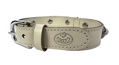 Sazzz halsband hond adventure stone classic leer taupe Sazzz halsband hond adventure stone classic leer taupe