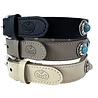 Sazzz halsband hond adventure stone classic leer taupe Sazzz halsband hond adventure stone classic leer taupe