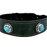 Sazzz halsband hond boho treasure stone vintage leer bruin Sazzz halsband hond boho treasure stone vintage leer bruin