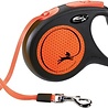 Flexi Flexi rollijn new classic neon tape zwart / oranje Flexi Flexi rollijn new classic neon tape zwart / oranje
