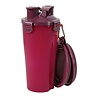 Zolux Zolux bvk 2in1 reisset fles met voerbak en drinkbak rood Zolux Zolux bvk 2in1 reisset fles met voerbak en drinkbak rood