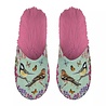 Merkloos Pantoffel tuinvogels groen / roze Merkloos Pantoffel tuinvogels groen / roze