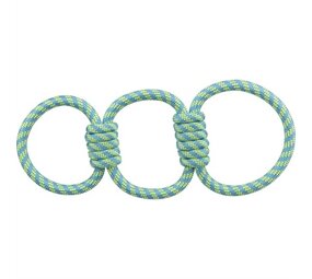 Trixie Trixie aquatoy touw trekspeeltje ringen polyester geel / groen Trixie Trixie aquatoy touw trekspeeltje ringen polyester geel / groen