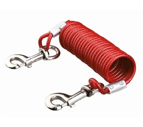 Trixie Trixie aanleglijn met spiraalkabel rood