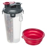 Trixie Trixie waterfles / voerfles inclusief reisbak kunststof / silicone Trixie Trixie waterfles / voerfles inclusief reisbak kunststof / silicone