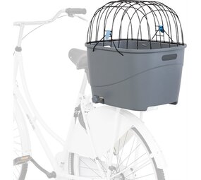 Trixie Trixie fietsmand voor bagagedrager met draadkoepel kunststof grijs Trixie Trixie fietsmand voor bagagedrager met draadkoepel kunststof grijs