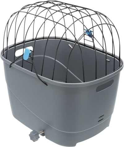 Trixie Trixie fietsmand voor bagagedrager met draadkoepel kunststof grijs