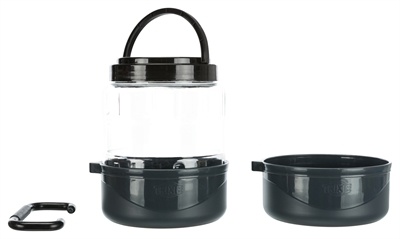 Trixie Trixie reisset voerbak / drinkbak donkergrijs Trixie Trixie reisset voerbak / drinkbak donkergrijs