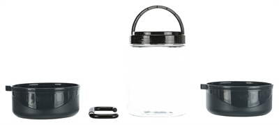 Trixie Trixie reisset voerbak / drinkbak donkergrijs Trixie Trixie reisset voerbak / drinkbak donkergrijs