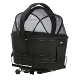 Trixie Trixie fietsmand achterop zwart met kussen en kap Trixie Trixie fietsmand achterop zwart met kussen en kap