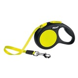 Flexi Flexi rollijn new classic neon tape zwart / geel Flexi Flexi rollijn new classic neon tape zwart / geel