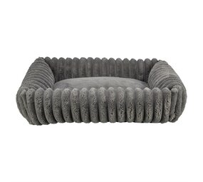 Trixie Trixie hondenmand lonni ribfluweel hoekig grijs Trixie Trixie hondenmand lonni ribfluweel hoekig grijs