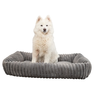 Trixie Trixie hondenmand lonni ribfluweel hoekig grijs