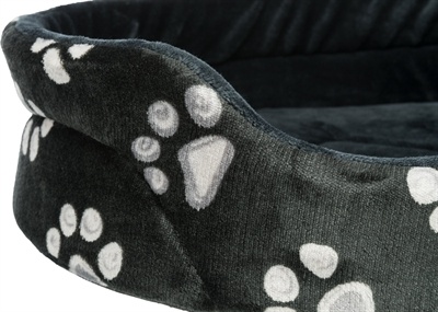 Trixie Trixie hondenmand jimmy ovaal zwart met pootprint Trixie Trixie hondenmand jimmy ovaal zwart met pootprint