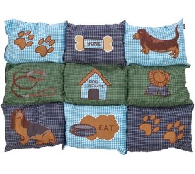 Trixie Trixie hondenkussen patchwork blauw / groen Trixie Trixie hondenkussen patchwork blauw / groen
