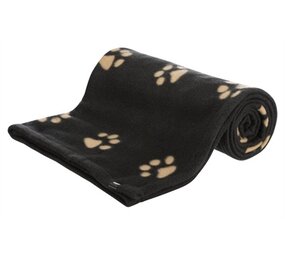 Trixie Trixie barney fleece hondendeken zwart / beige ass