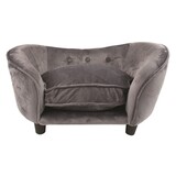 Enchanted pet Enchanted hondenmand sofa ultra pluche snuggle donkergrijs Enchanted pet Enchanted hondenmand sofa ultra pluche snuggle donkergrijs