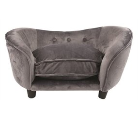 Enchanted pet Enchanted hondenmand sofa ultra pluche snuggle donkergrijs Enchanted pet Enchanted hondenmand sofa ultra pluche snuggle donkergrijs
