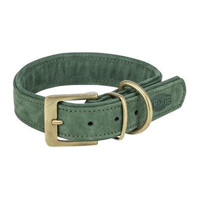 Trixie Trixie halsband hond pure leer saliegroen
