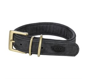 Trixie Trixie halsband hond pure leer zwart Trixie Trixie halsband hond pure leer zwart