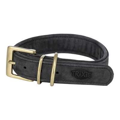 Trixie Trixie halsband hond pure leer zwart Trixie Trixie halsband hond pure leer zwart