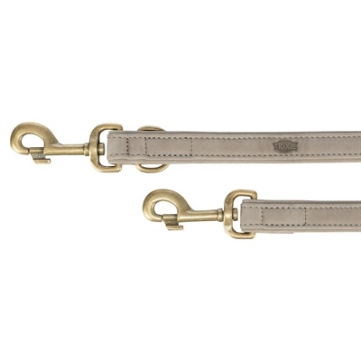 Trixie Trixie hondenriem pure verstelbaar leer lichtgrijs