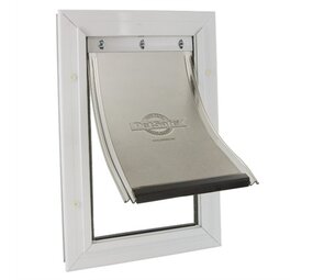 Petsafe Petsafe hondenluik tot 100 kg aluminium wit Petsafe Petsafe hondenluik tot 100 kg aluminium wit