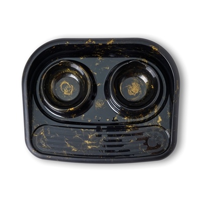 Savic Savic butler voerbak en drinkbak met plateau marble zwart / goud