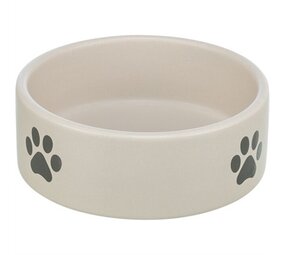 Trixie Trixie voerbak / drinkbak hond pootmotief keramiek lichtgrijs / grijs Trixie Trixie voerbak / drinkbak hond pootmotief keramiek lichtgrijs / grijs