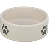 Trixie Trixie voerbak / drinkbak hond pootmotief keramiek lichtgrijs / grijs Trixie Trixie voerbak / drinkbak hond pootmotief keramiek lichtgrijs / grijs