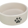 Trixie Trixie voerbak / drinkbak hond pootmotief keramiek lichtgrijs / grijs Trixie Trixie voerbak / drinkbak hond pootmotief keramiek lichtgrijs / grijs