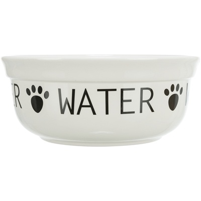 Trixie Trixie drinkbak hond water keramiek wit / zwart Trixie Trixie drinkbak hond water keramiek wit / zwart