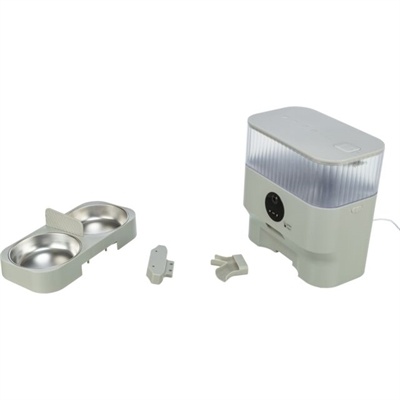 Trixie Trixie voerbak / drinkbak dubbel voor #24347 kunststof / rvs wit Trixie Trixie voerbak / drinkbak dubbel voor #24347 kunststof / rvs wit