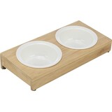 Trixie Trixie voerbak waterbak-set keramiek / bamboe Trixie Trixie voerbak waterbak-set keramiek / bamboe