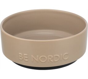 Trixie Trixie be nordic voerbak hond keramiek/ rubber taupe Trixie Trixie be nordic voerbak hond keramiek/ rubber taupe