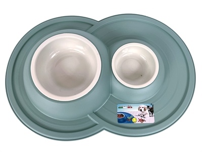 Happy pet Happy pet mad about pets voerbak / drinkbak volcano dubbel salie groen Happy pet Happy pet mad about pets voerbak / drinkbak volcano dubbel salie groen