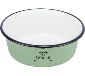 Trixie Trixie voerbak drinkbak emaille / rvs groen Trixie Trixie voerbak drinkbak emaille / rvs groen