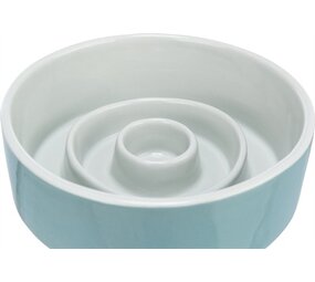 Trixie Trixie voerbak slowfeeding keramiek grijs / blauw Trixie Trixie voerbak slowfeeding keramiek grijs / blauw