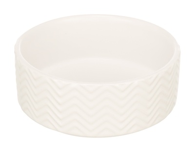 Trixie Trixie voerbak / drinkbak wave keramiek wit Trixie Trixie voerbak / drinkbak wave keramiek wit