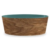 Tarhong Tarhong voerbak hond olive melamine houtprint / teal zeegroen Tarhong Tarhong voerbak hond olive melamine houtprint / teal zeegroen