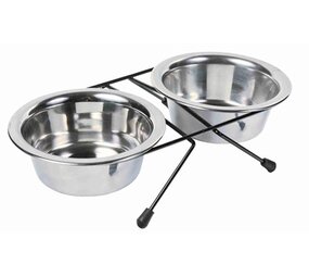 Trixie Trixie voer / waterbak-set rvs / metaal Trixie Trixie voer / waterbak-set rvs / metaal
