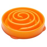 Merkloos Slo-bowl feeder mini coral spiraal oranje Merkloos Slo-bowl feeder mini coral spiraal oranje