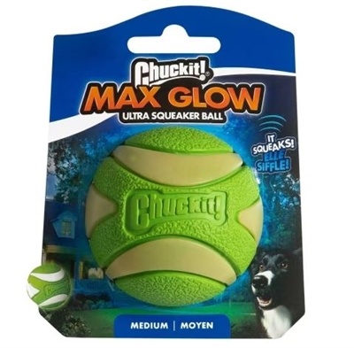 Chuckit Chuckit max glow ultra squeekerbal groen