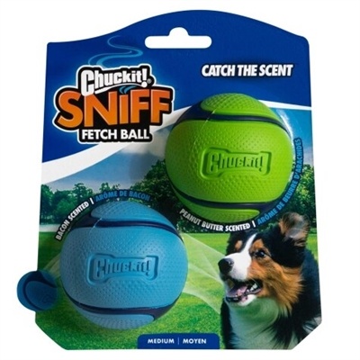 Chuckit Chuckit sniff fetch bal combo pindakaas & bacon Chuckit Chuckit sniff fetch bal combo pindakaas & bacon