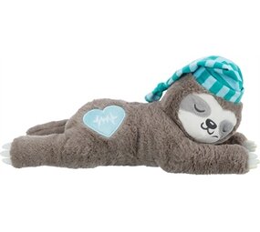 Trixie Trixie pluche luiaard grijs met heartbeat voor puppy Trixie Trixie pluche luiaard grijs met heartbeat voor puppy