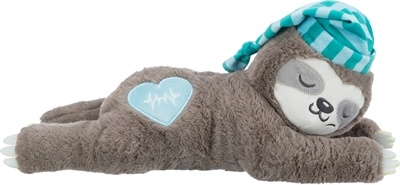 Trixie Trixie pluche luiaard grijs met heartbeat voor puppy Trixie Trixie pluche luiaard grijs met heartbeat voor puppy