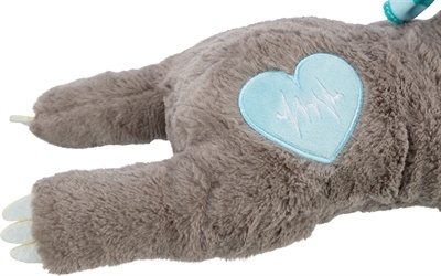 Trixie Trixie pluche luiaard grijs met heartbeat voor puppy Trixie Trixie pluche luiaard grijs met heartbeat voor puppy