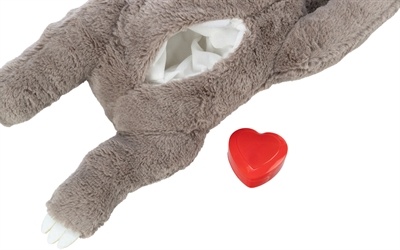 Trixie Trixie pluche luiaard grijs met heartbeat voor puppy Trixie Trixie pluche luiaard grijs met heartbeat voor puppy
